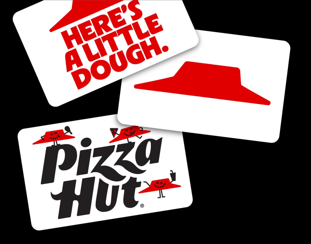 A spread of Pizza Hut gift cards